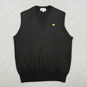 Vintage Masters Vest Mens Large Black V Neck Slazenger Augusta National Golf 90s